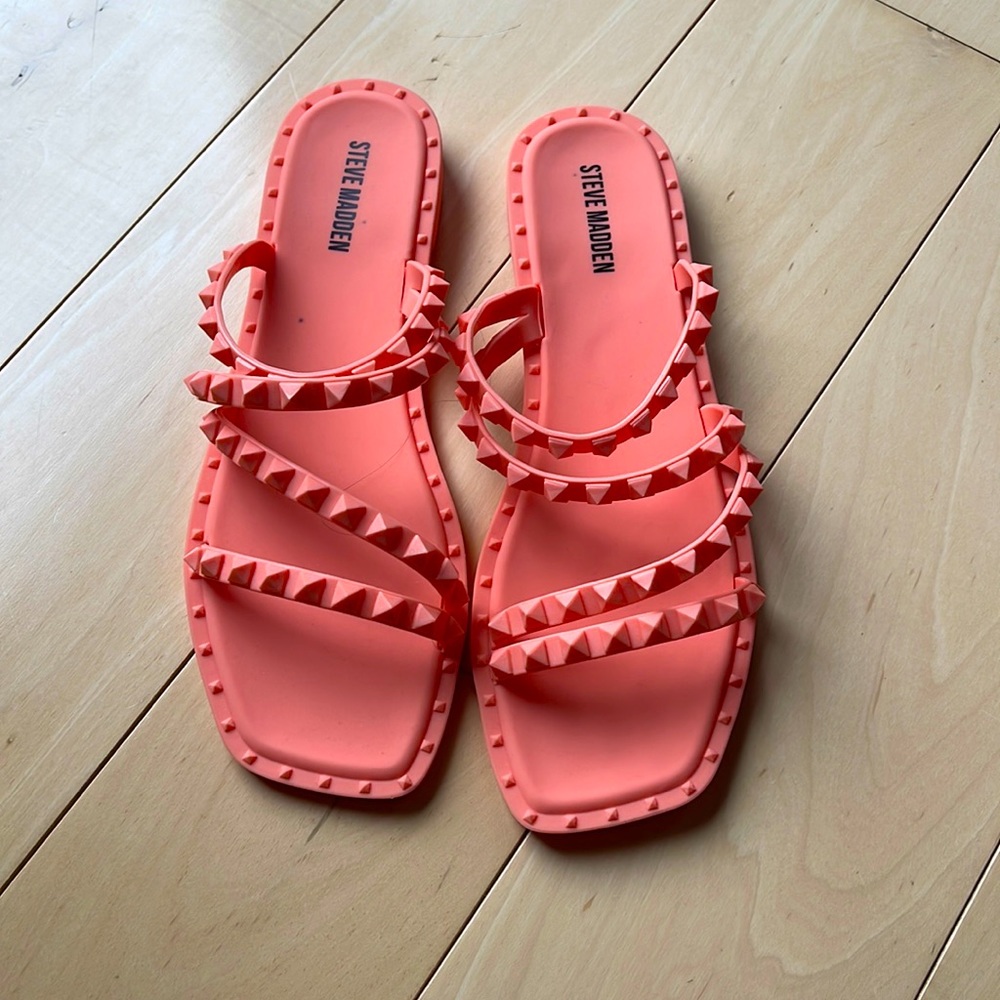 Steve Madden, Skyler, orange sandal, size 9, never worn, jelly sandal